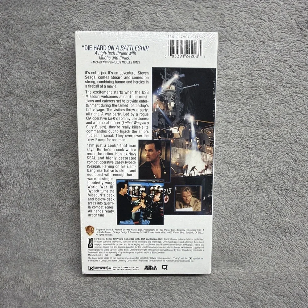 Under Siege (VHS, 1993) Steven Seagal - Action - New/Sealed with Watermarks